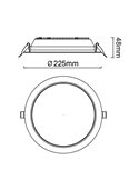 Downlight LED empotrable CCT 30W NASAO blanco, Ø 220mm con corte de 200mm