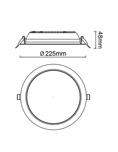 Downlight LED empotrable CCT 30W NASAO blanco, Ø 220mm con corte de 200mm