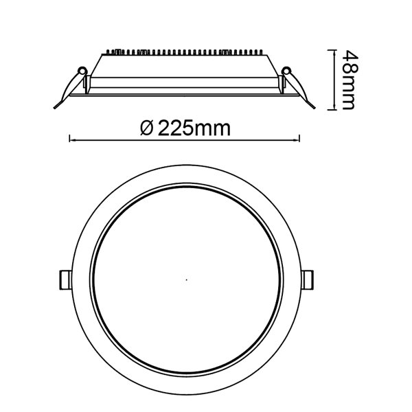 Spot LED encastrable NASAO 30W CCT, blanc, Ø 220 mm avec découpe 200 mm