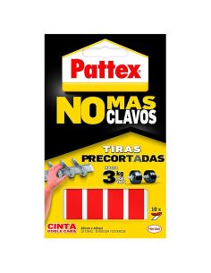 PATTEX No Más Clavos Cinta Doble Cara en Tiras 20x40mm (10 uds) Extra Fuerte | Interior y Exterior
