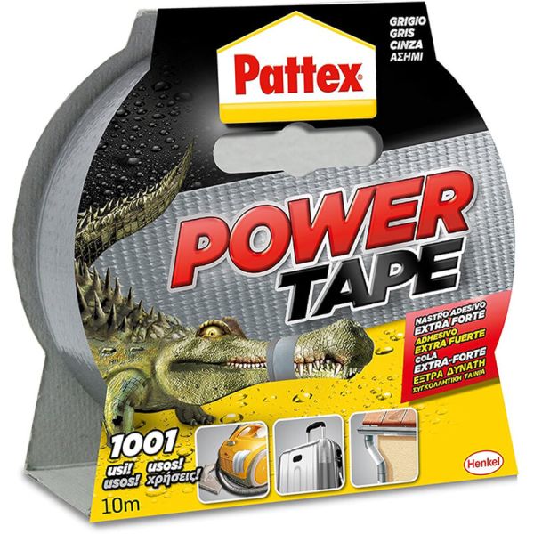 PATTEX Power Tape Cinta Americana Gris 50mm x 10m | Impermeable y Extra Fuerte