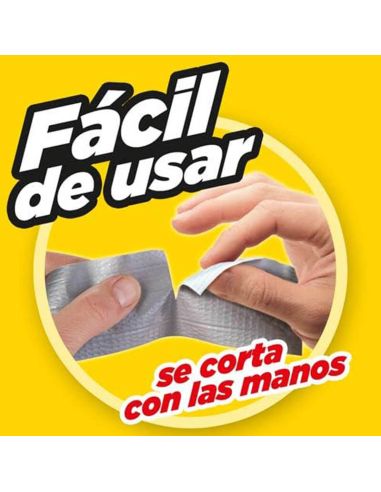 Fita adesiva cinza PATTEX Power Tape 50 mm x 10 m | À prova d'água e extra forte