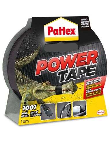Fita adesiva preta PATTEX Power Tape 50 mm x 10 m | À prova d'água e extra forte