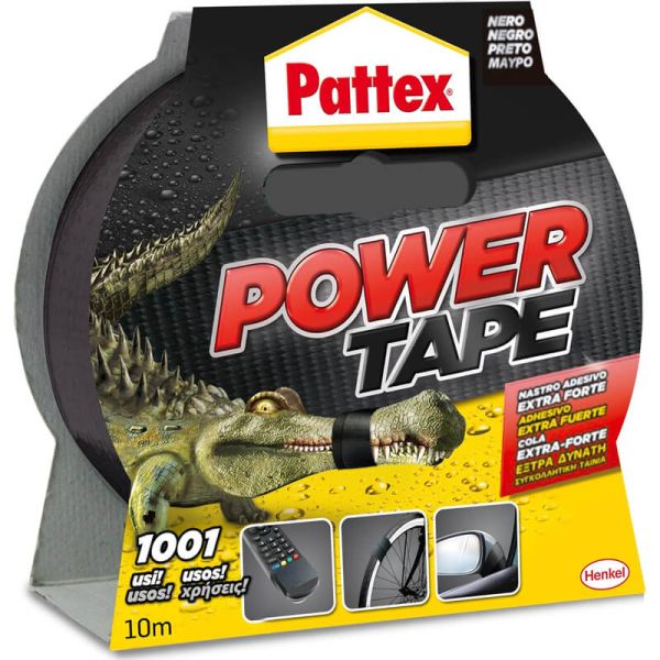 PATTEX Power Tape Cinta Americana Negra 50mm x 10m | Impermeable y Extra Fuerte