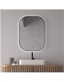 Espejo LED retroiluminado para baño con marco negro MENORCA Triple Touch Táctil CCT 3000K-4500K-6000K y Antivaho IP44