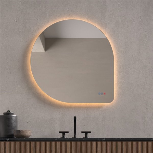 Miroir LED rétroéclairé triple tactile GUADALUPE CCT 3000K-4500K-6000K et antibuée IP44
