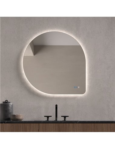 Miroir LED rétroéclairé triple tactile GUADALUPE CCT 3000K-4500K-6000K et antibuée IP44