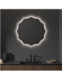 Miroir de salle de bain rétroéclairé LED ELCHE avec bande lumineuse frontale Triple Touch CCT 3000K-4500K-6000K et antibuée IP44