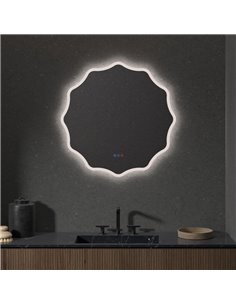 Espejo retroiluminado LED para baño ELCHE banda de luz frontal Triple Touch Táctil CCT 3000K-4500K-6000K y Antivaho IP44 2