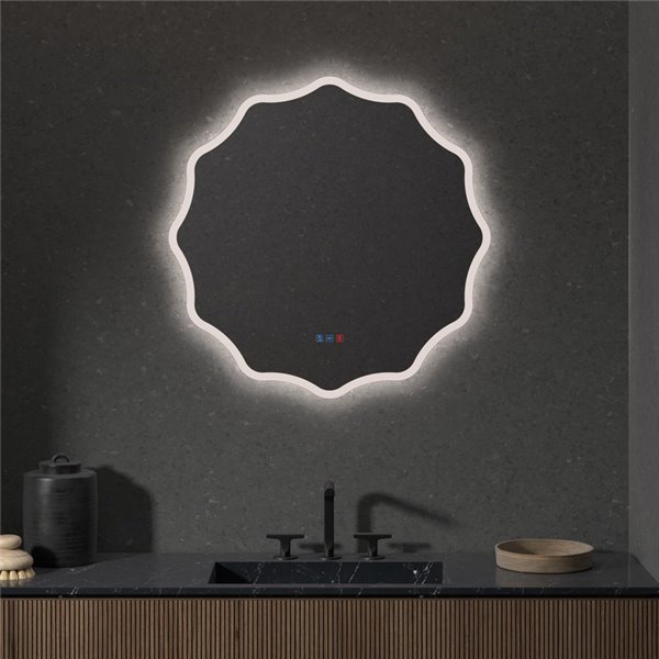 Espejo retroiluminado LED para baño ELCHE banda de luz frontal Triple Touch Táctil CCT 3000K-4500K-6000K y Antivaho IP44