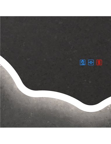 Espejo retroiluminado LED para baño ELCHE banda de luz frontal Triple Touch Táctil CCT 3000K-4500K-6000K y Antivaho IP44