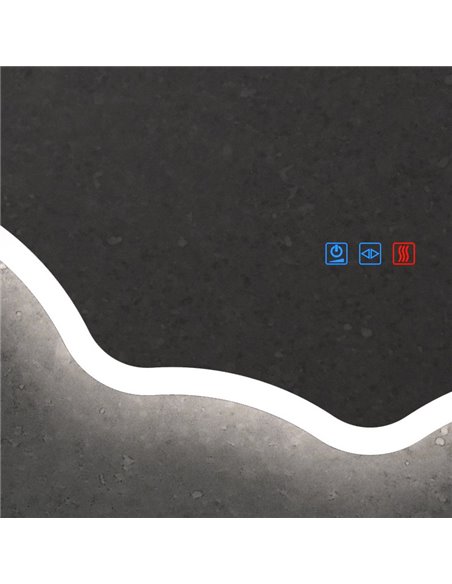 Espejo retroiluminado LED para baño ELCHE banda de luz frontal Triple Touch Táctil CCT 3000K-4500K-6000K y Antivaho IP44