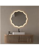 Espejo retroiluminado LED para baño ELCHE banda de luz frontal Triple Touch Táctil CCT 3000K-4500K-6000K y Antivaho IP44