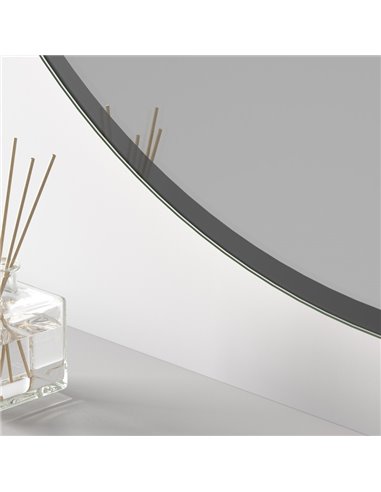 Miroir rond non éclairé OSIOS avec cadre noir 120x95cm