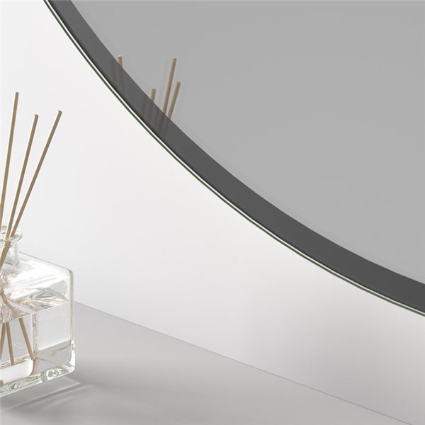 Espejo redondo sin luz OSIOS con marco negro 120x95cm