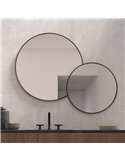 Miroir rond non éclairé OSIOS avec cadre noir 120x95cm
