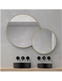 Miroir rond DELFOS sans lumière avec cadre doré 120x95cm