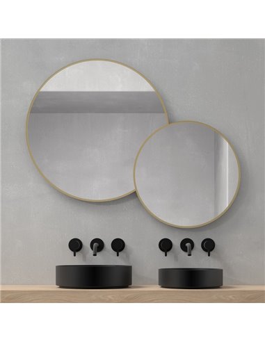 Miroir rond DELFOS sans lumière avec cadre doré 120x95cm