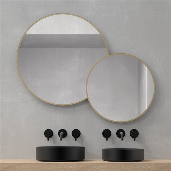 Miroir rond DELFOS sans lumière avec cadre doré 120x95cm