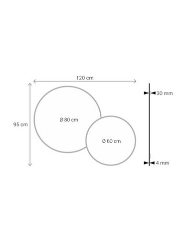 Miroir rond DELFOS sans lumière avec cadre doré 120x95cm