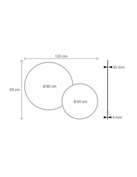 Miroir rond DELFOS sans lumière avec cadre doré 120x95cm