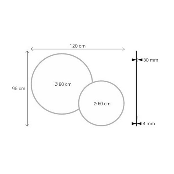Miroir rond DELFOS sans lumière avec cadre doré 120x95cm