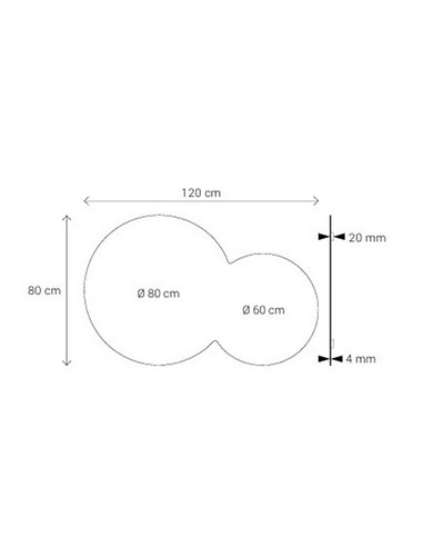 Espejo redondo sin luz y sin marco MICENAS 120x80cm