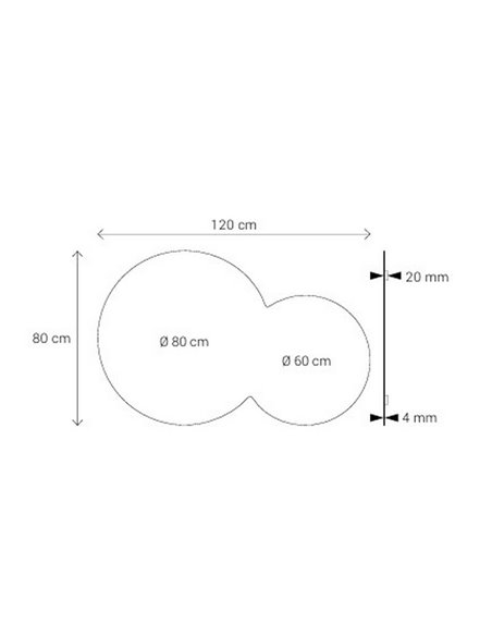 Miroir rond sans lumière et sans cadre MICENAS 120x80cm