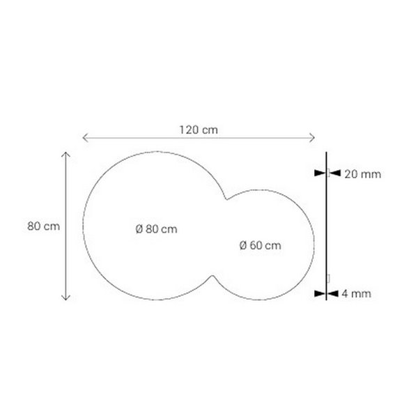 Miroir rond sans lumière et sans cadre MICENAS 120x80cm