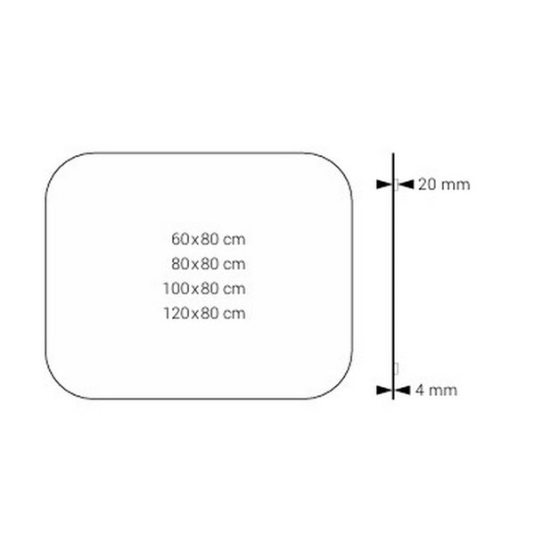 Miroir de salle de bain non éclairé à Istanbul, coins arrondis et bords polis, différentes tailles