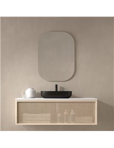 Espelho de banheiro sem iluminação em Istambul, cantos arredondados e bordas polidas, vários tamanhos