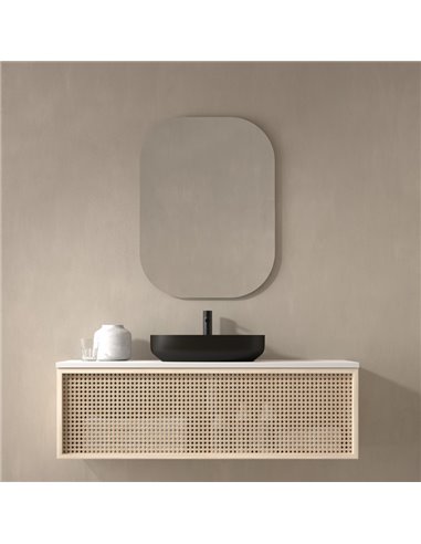 Miroir de salle de bain non éclairé à Istanbul, coins arrondis et bords polis, différentes tailles