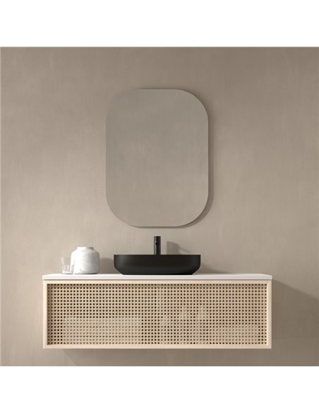 Miroir de salle de bain non éclairé à Istanbul, coins arrondis et bords polis, différentes tailles