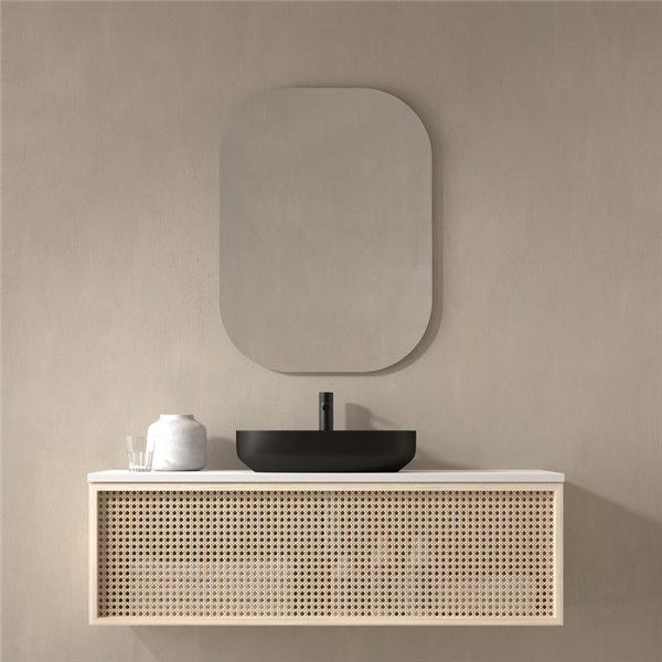 Miroir de salle de bain non éclairé à Istanbul, coins arrondis et bords polis, différentes tailles