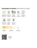 Espejo LED para baño retroiluminado con marco oro QUITO Triple Touch Táctil CCT 3000K-4500K-6000K y Antivaho IP44
