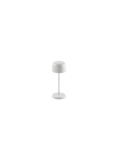 Lámpara LED minimalista portátil blanca MAVIS, 20cm alto, exterior 2W 2700K