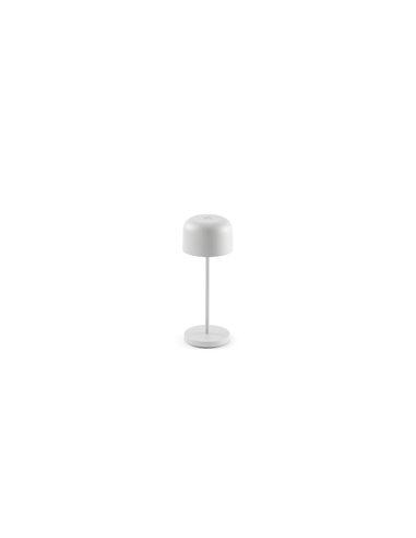 Lámpara LED minimalista portátil blanca MAVIS, 20cm alto, exterior 2W 2700K
