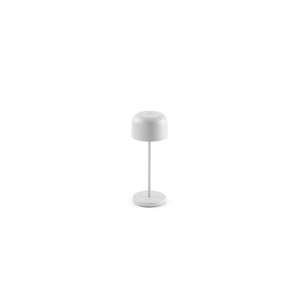 Lámpara LED minimalista portátil blanca MAVIS, 20cm alto, exterior 2W 2700K