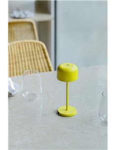 Lámpara minimalista LED exterior amarilla MAVIS, 20cm alto, portátil 2W 2700K 2