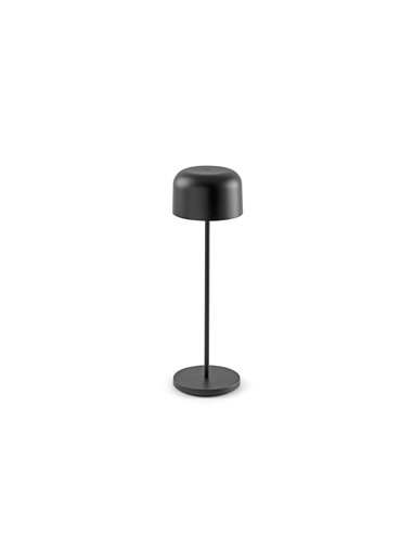 Sobremesa LED portátil negra MAVIS, 36cm alto, exterior 3W 2700K