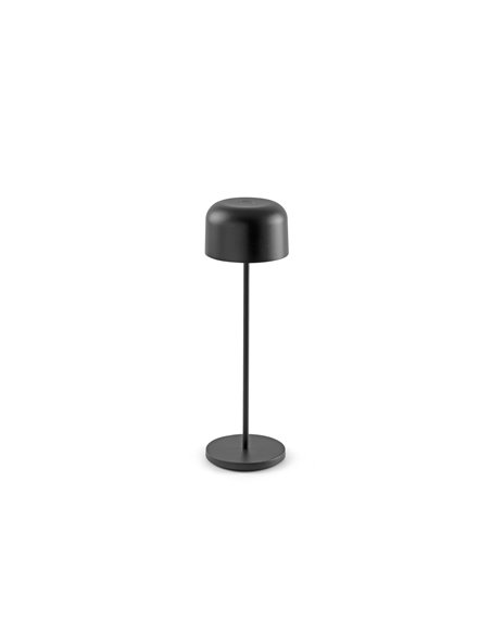 Sobremesa LED portátil negra MAVIS, 36cm alto, exterior 3W 2700K