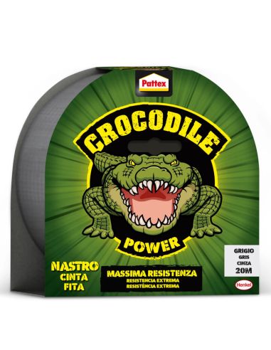Ruban adhésif Pattex Adventure Crocodile Power Tape gris 50 mm x 20 m | Réparation multi-usages extrême