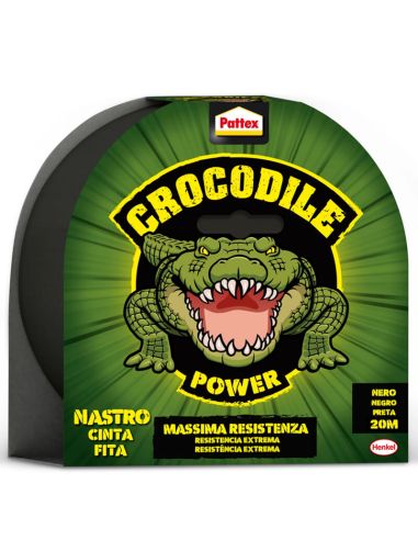 PATTEX Adventure Crocodile Power Cinta Americana Negra 50mm x 20m | Extra Gruesa y Ultra Resistente