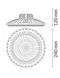 Medidas Campana LED Industrial UFO 120W 5000K 0-10V Regulable Flicker Free 15.600Lm