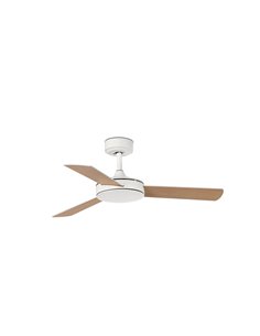 Ventilador de techo MINI MALLORCA DC, 23W Ø106cm blanco/arce con mando y control intelignete TUYA, 3 palas