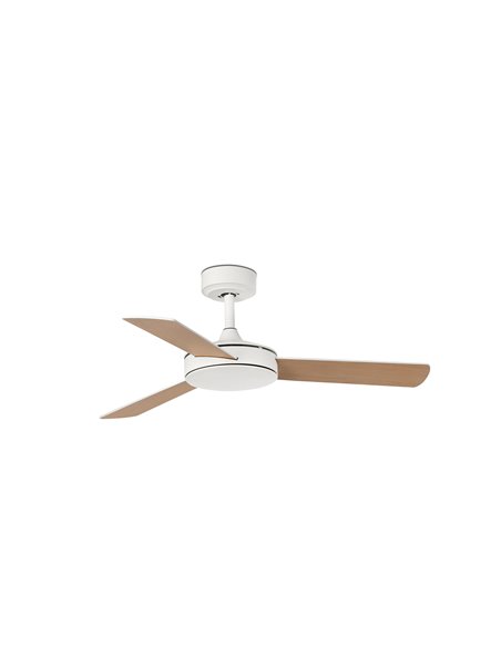 Ventilador de techo MINI MALLORCA DC, 23W Ø106cm blanco/arce con mando y control intelignete TUYA, 3 palas