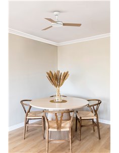 Ventilador de techo MINI MALLORCA DC, 23W Ø106cm blanco/arce con mando y control intelignete TUYA, 3 palas 2
