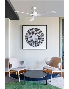 Ventoinha de teto LUZON DC branco 23W, com controle remoto inteligente TUYA, Ø132 cm, 3 pás 2