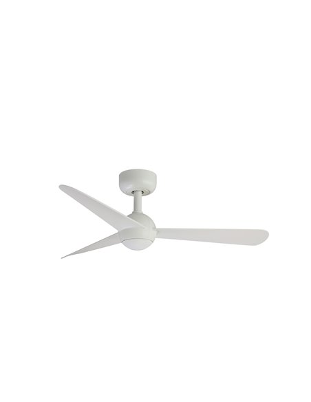 Ventilador de techo SFERA S sin luz, blanco 28W, con mando y control inteligente TUYA, Ø90 cm, 3 palas