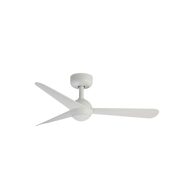 Ventilador de techo SFERA S sin luz, blanco 28W, con mando y control inteligente TUYA, Ø90 cm, 3 palas